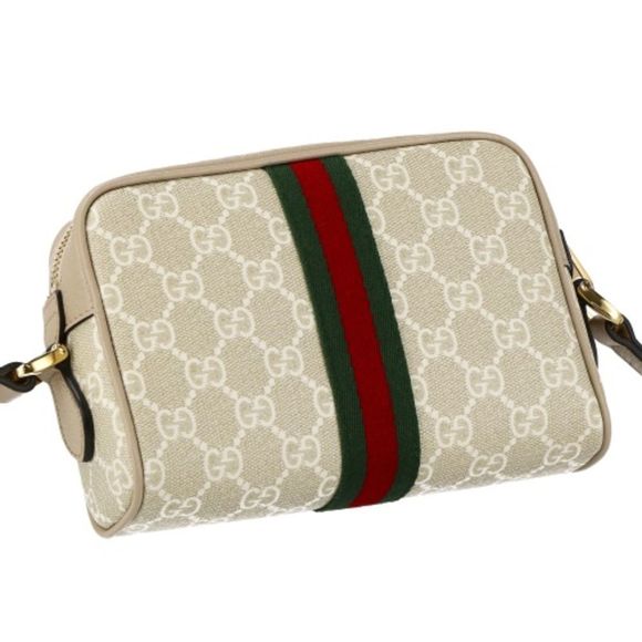 Gucci Shoulder Bag Ophidia GG Supreme Canvas Leather Beige - Picture 3 of 3